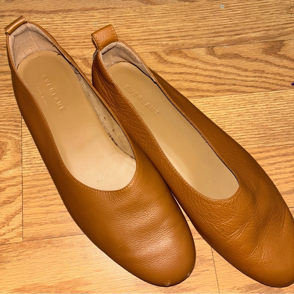 Everlane Women's Tan Leather Flats Day Glove